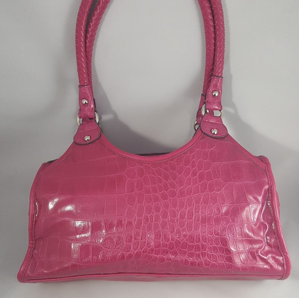 Charming Charlie Pink Crocodile Print Purse